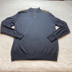 Refectory British Inspired 1/4 Zip Long Sleeve Sweater Size Large